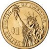 American 1 dollar coin size