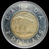 Canadian two dollars toonie size