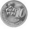 Malaysian 10 sen coin size