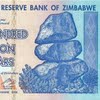 Zimbabwe 100 trillion dollar banknote size