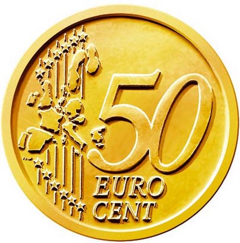 1 Euro Actual Size Image