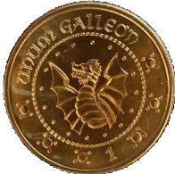 1 gold galleon coin Actual Size Image