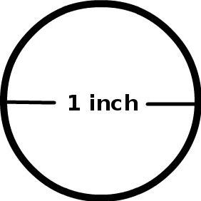 1 inch circle Actual Size Image