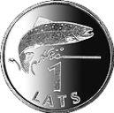 1 Latvian lats coin Actual Size Image