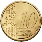 10 Euro Cent Coin Actual Size Image