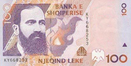 100 Albanian Lek Actual Size Image