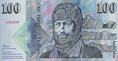 100 Australian Dollars Actual Size Image
