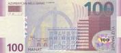 100 Azerbaijani Manat Actual Size Image