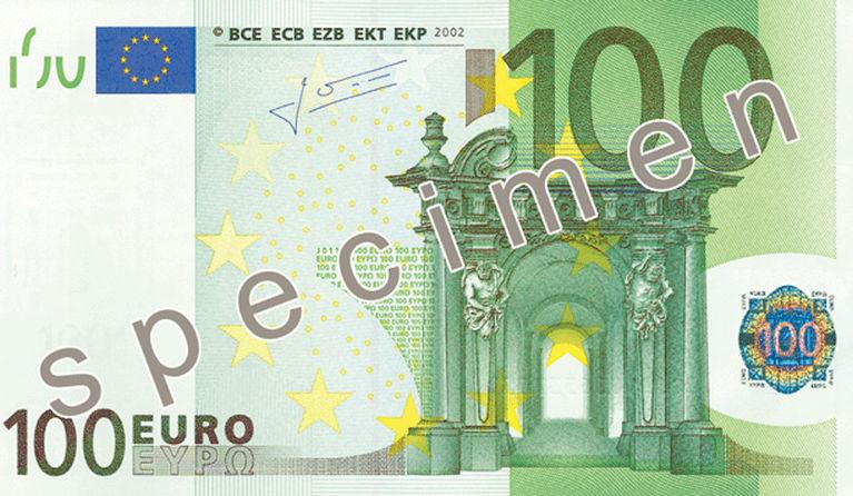 100 Euro Banknote Actual Size Image