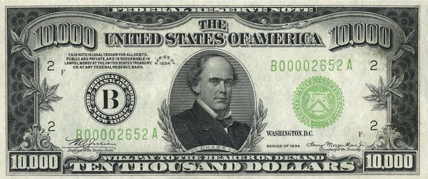 10000 Dollar Bill Actual Size Image