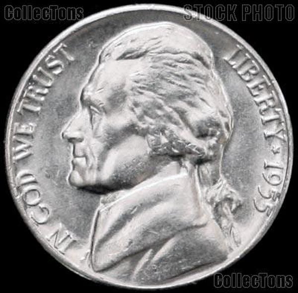 1955-D Jeffreson Nickel Actual Size Image