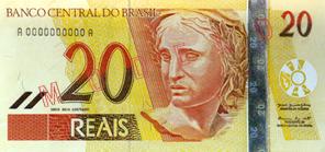 20 Brazilian Real Actual Size Image