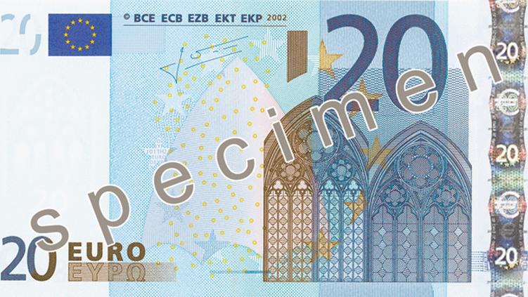 20 Euro Banknote Actual Size Image