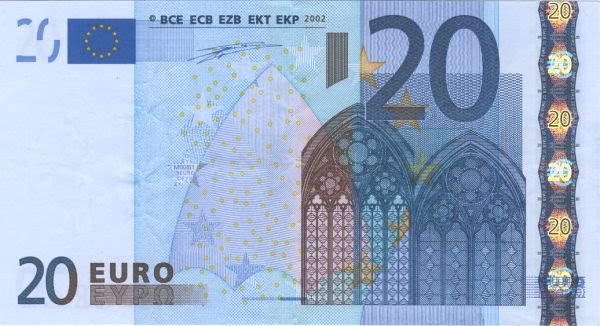 20 Euro Note Actual Size Image