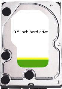 3.5 inch internal hard drive Actual Size Image