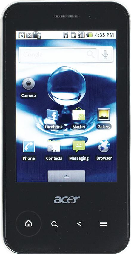 Acer beTouch E400 Actual Size Image