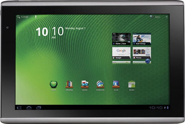 Acer Iconia Actual Size Image