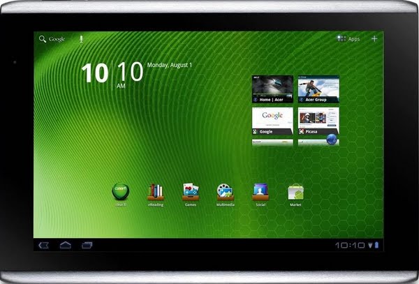 Acer iconia Tab A500 Actual Size Image