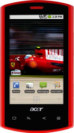 Acer Liquid E Ferrari Actual Size Image