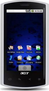 Acer Liquid Metal Actual Size Image