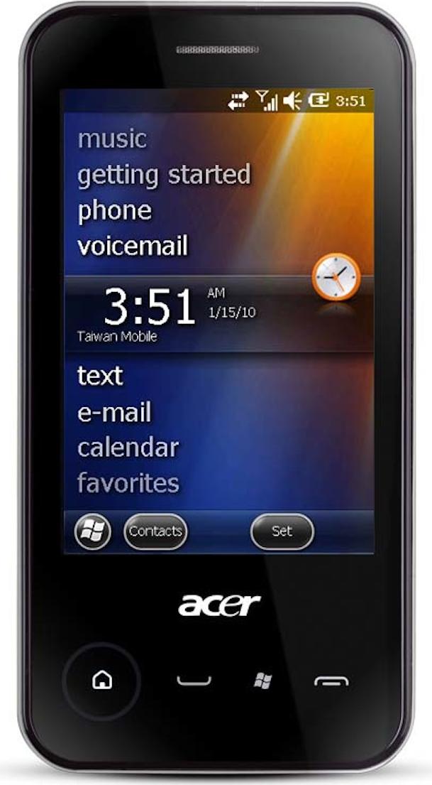 Acer neoTouch P400 Actual Size Image