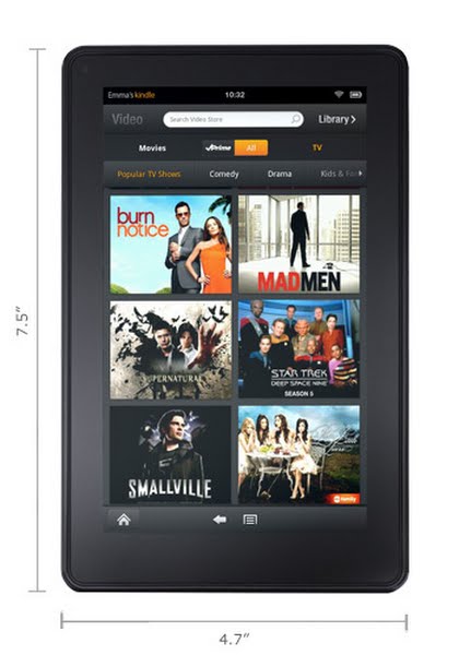 Amazon Kindle Fire Actual Size Image