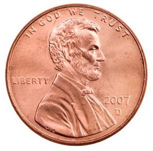 American Penny (2) Actual Size Image