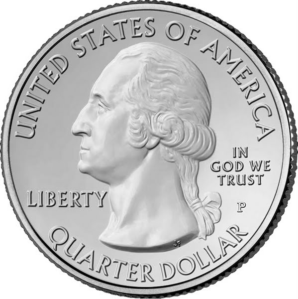 American Quarter Dollar (2) Actual Size Image