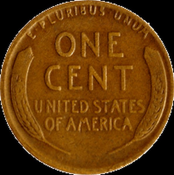 American Wheat Penny  Actual Size Image