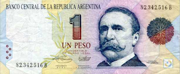 Argentine 1 Peso Actual Size Image