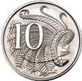 Australian 10 cent coin Actual Size Image