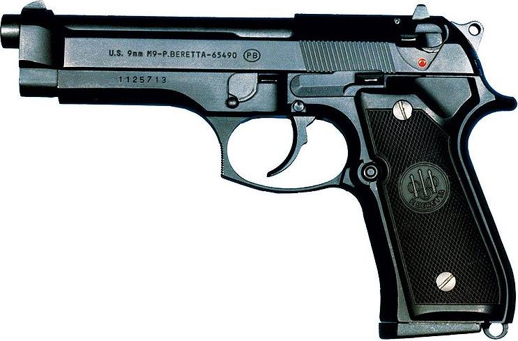 Beretta M9 pistol Actual Size Image