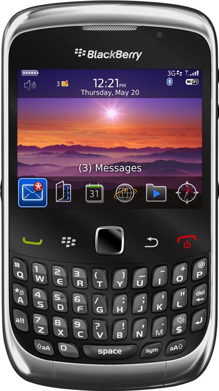 Blackberry Curve 3G 9300 Actual Size Image