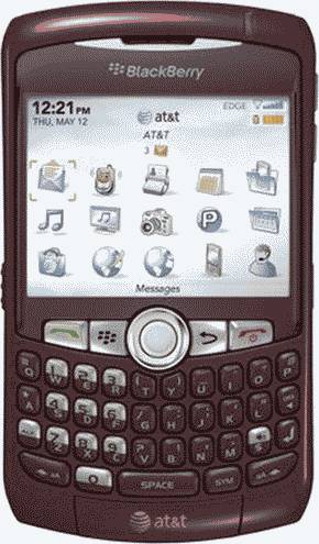 BlackBerry Curve 8310 Smartphone Red (AT&amp;T) Actual Size Image