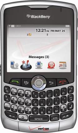 BlackBerry Curve 8330 Actual Size Image