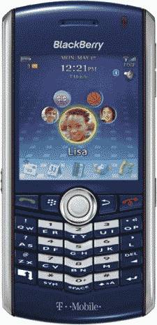 BlackBerry Pearl 8100 Smartphone Sapphire (T-Mobile) Actual Size Image