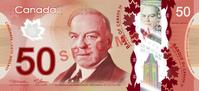 Canadian fifty dollar note Actual Size Image