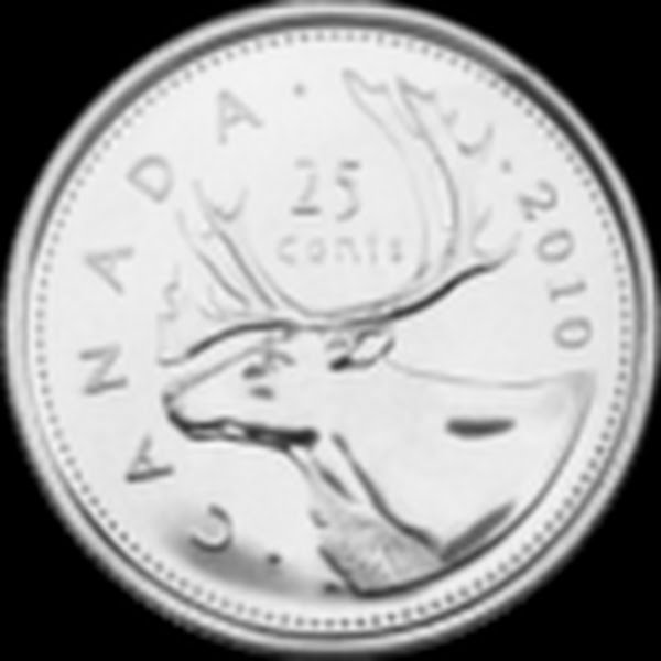 Canadian Quarter Actual Size Image