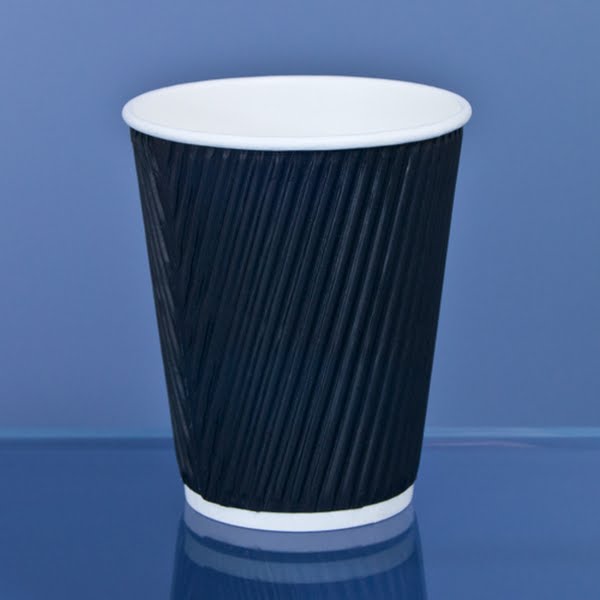 CupsDirect Black Coffee Cup Actual Size Image