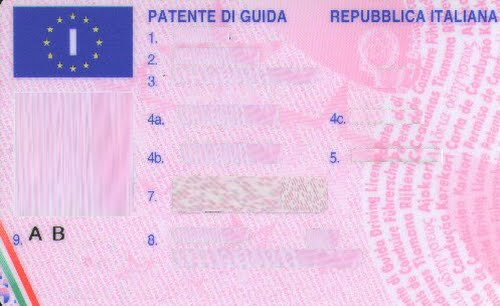 European Driving License (2) Actual Size Image