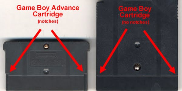 gba cart vs gb cart Actual Size Image