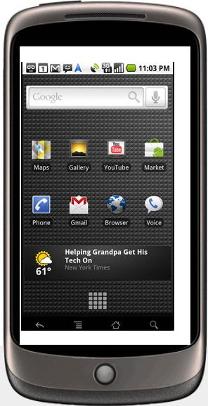 Google Nexus One Actual Size Image