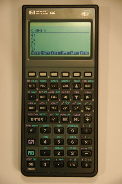 HP 48G Graphing Calculator Actual Size Image