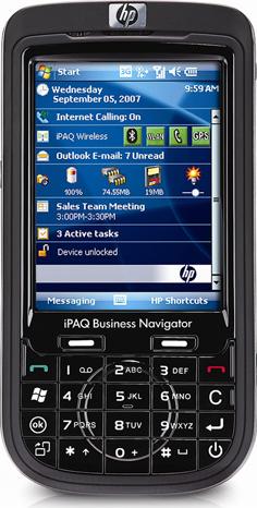 HP iPAQ 614c Business Navigator Actual Size Image