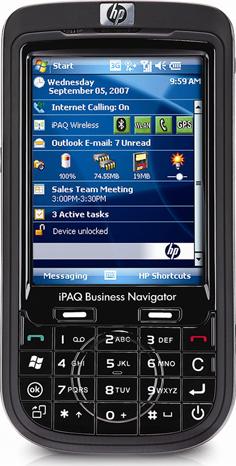 HP iPAQ 614c Business Navigator Actual Size Image