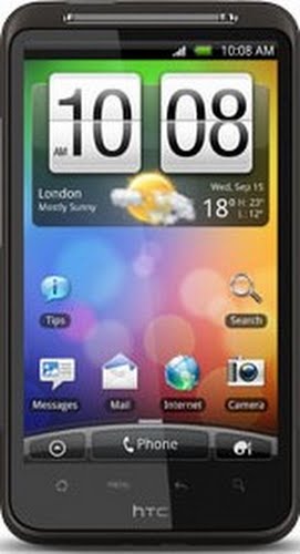 HTC Desire HD Actual Size Image