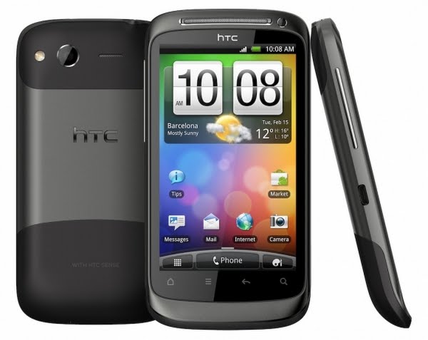 HTC Desire S Actual Size Image