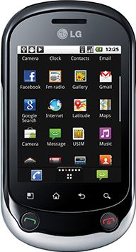 LG Optimus Chat Actual Size Image