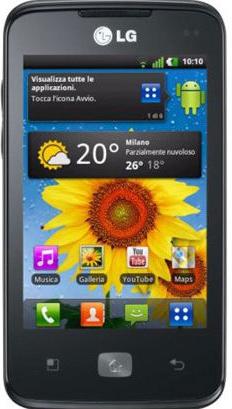 LG Optimus Hub Actual Size Image