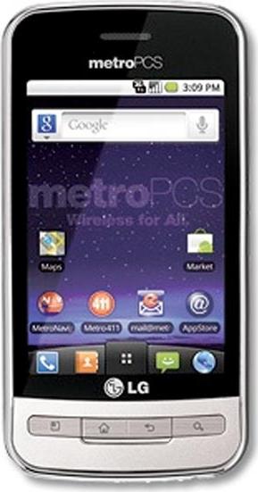 LG Optimus M Actual Size Image